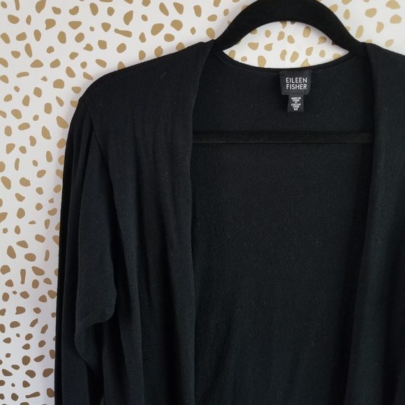 Eileen Fisher Black Duster Topper Cardigan - Picture 4 of 5